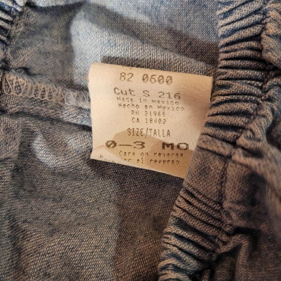 Peaches 'n Cream 0-3 M Jean Dress with Panties Blue Short Sleeve Flowers Bows - Picture 5 of 6